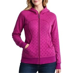 Lululemon Scuba Hoodie Size 8 Magenta Ombré Dots Full Zip